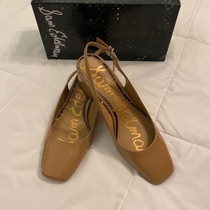 NWB nude sling back heels
